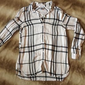 White Plaid Button Down